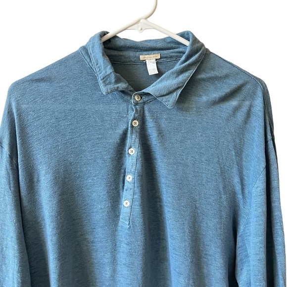 SOLD MASSIMO ALBA LONG SLEEVE POLO PURE LINEN SHIRT CUFFS 5 BUTTON PLACKET XL - Picture 2 of 11